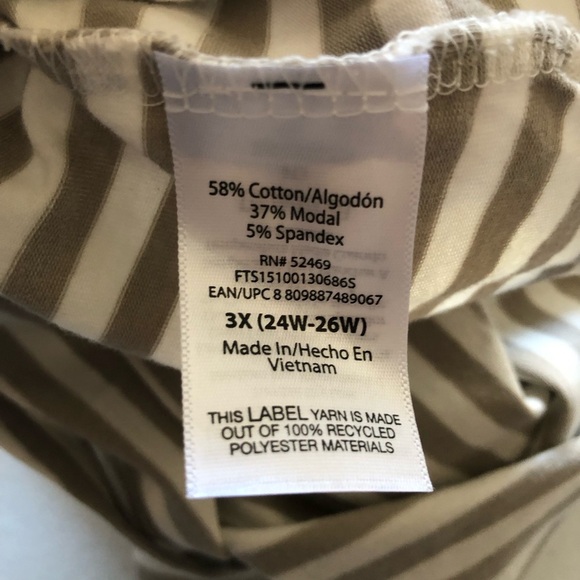 Terra Sky Set of 2 T-Shirts 3XL & 2XL Stripes Crewneck Short Sleeve Plus Size - Picture 8 of 14